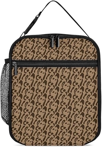 TIMAILOR MBW973 - Loncheras con estampado de leopardo para mujer, loncheras con aislamiento térmico, loncheras para mujer, lindas loncheras