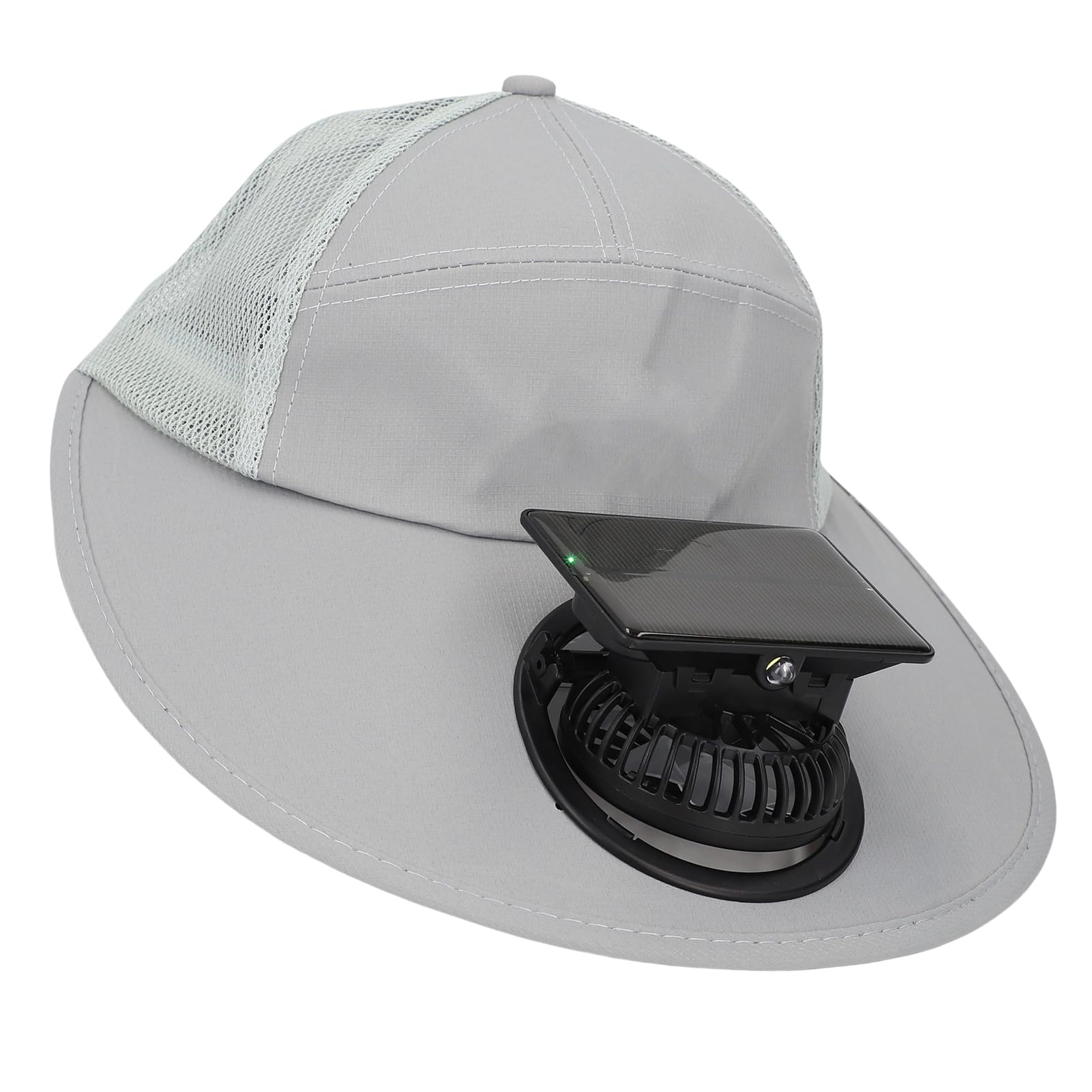 CAPPELLO VENTOLA SOLARE VENTOLA RAFFREDDANTE CAPPELLO DA SOLE ESTIVO PER LAVORO ALL'APERTO PESCA GRIGIO CHIARO
