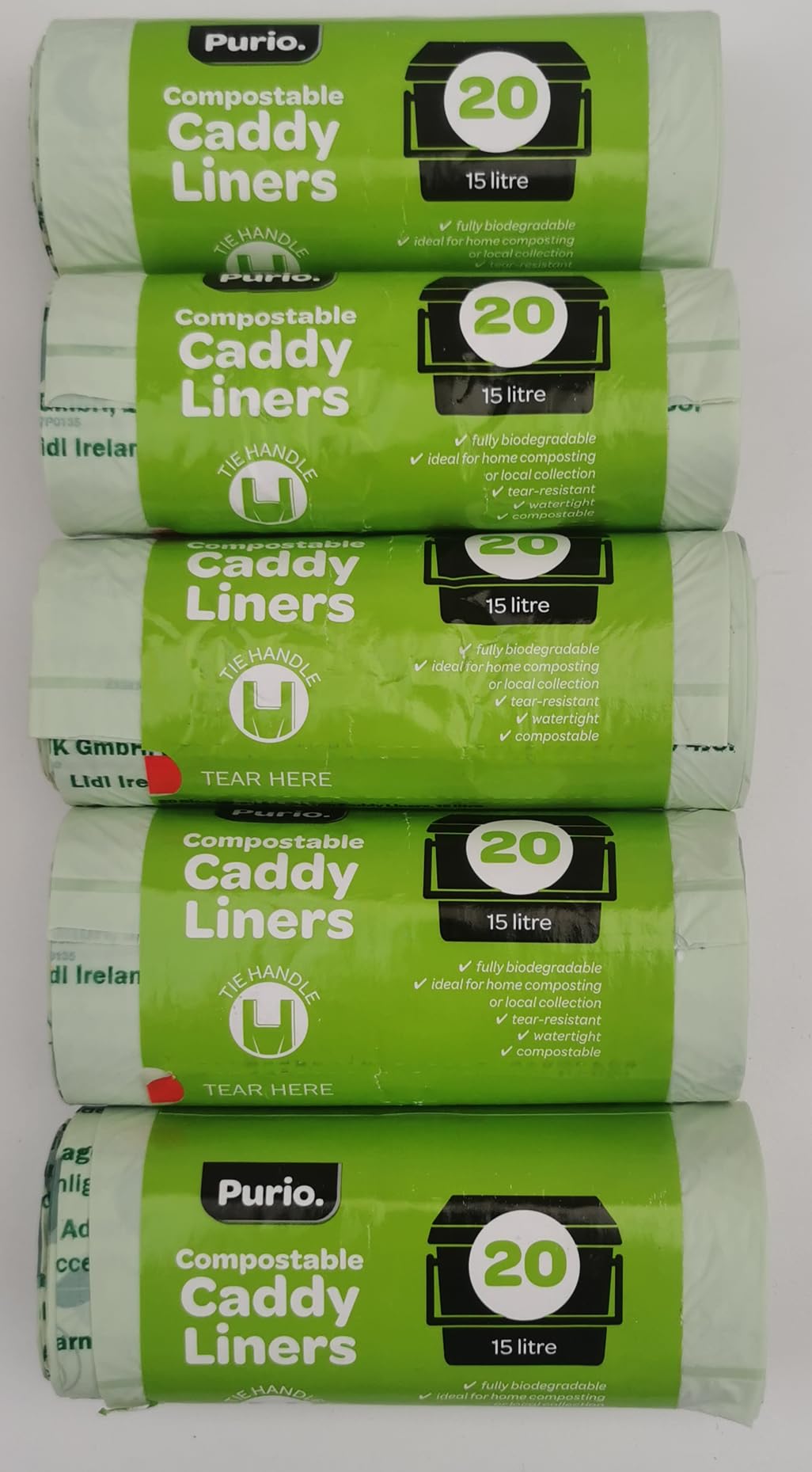 Sacs compostables 15 litres étanches et indéchirables x80