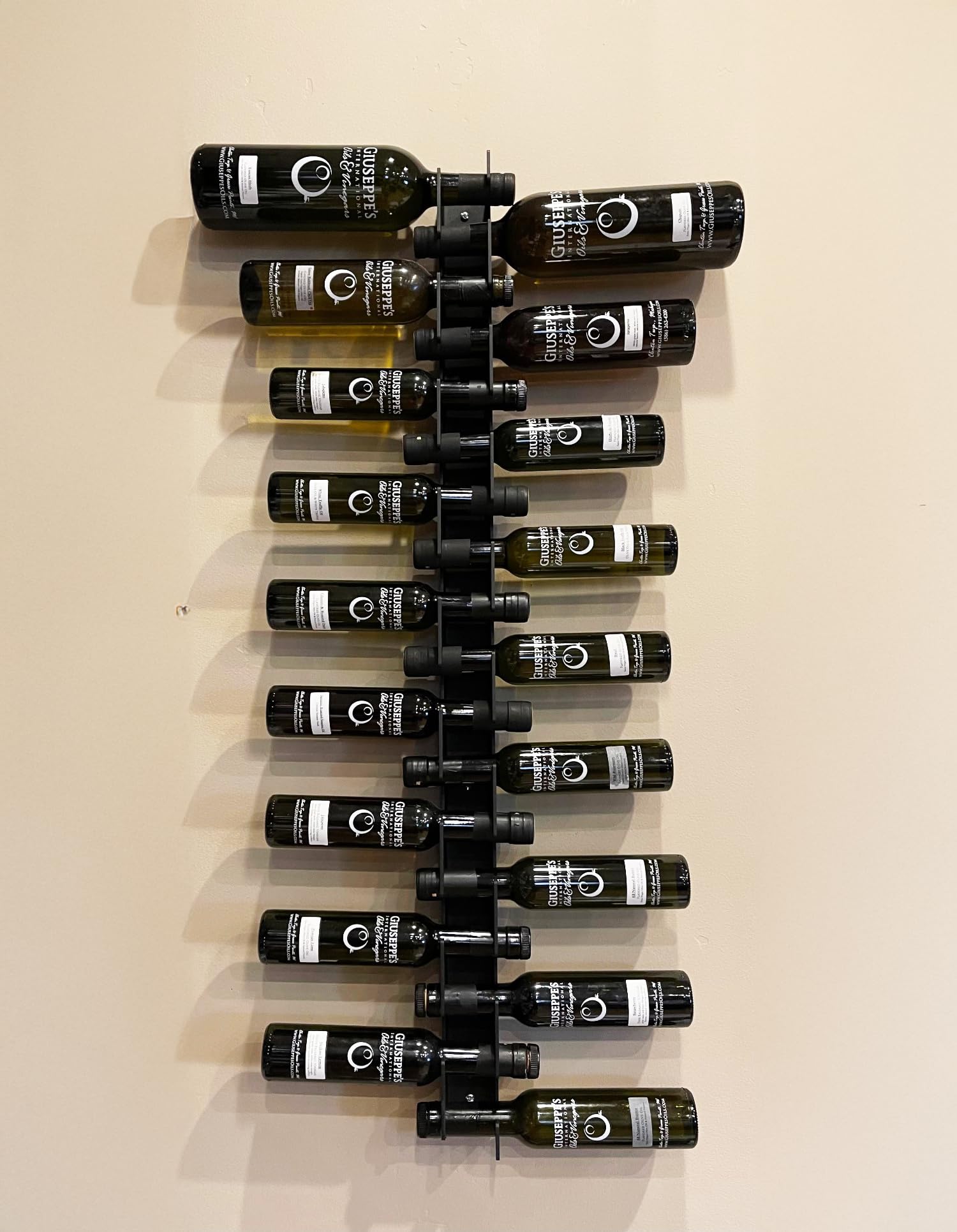 The Rack Co. Neck Grip Wall-Mounted Metal Metal Wine Rack for 18 Bottles