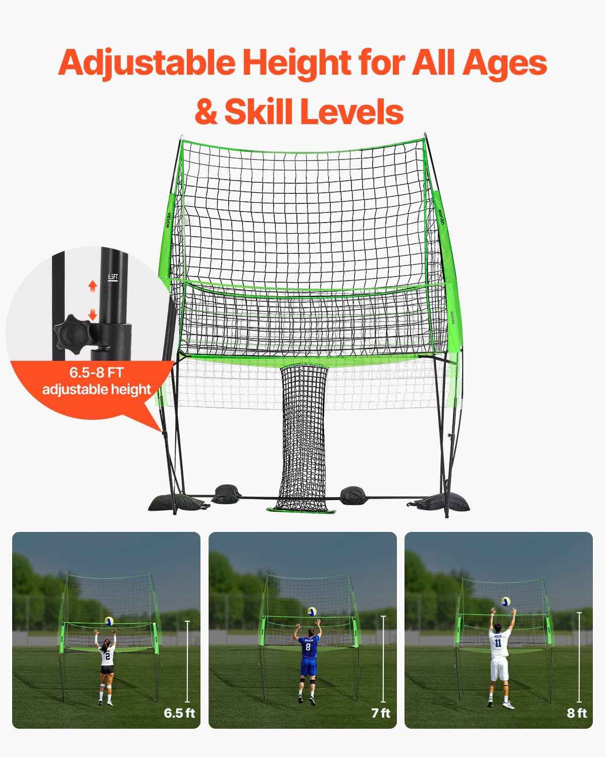 Aptliton Filet d'entraînement de Volley-Ball Jaune, 118*75*300 cm, Hauteur & Angle Réglable avec Roues Freinées, Filet Cible pour Améliorer Précision, Portable pour Entraînement Intérieur Extérieur Aptliton Filet d'entraînement de Volley-Ball Jaune, 118*75*300 cm, Hauteur & Angle Réglable avec Roues Freinées, Filet Cible pour Améliorer Précision, Portable pour Entraînement Intérieur Extérieur