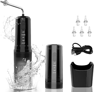 Ear Wax Removal, Ear Cleaning Kit, Electric Ear Cleaning with 4 Pressure Modes, 6 Reusable Replacement Tips, Black