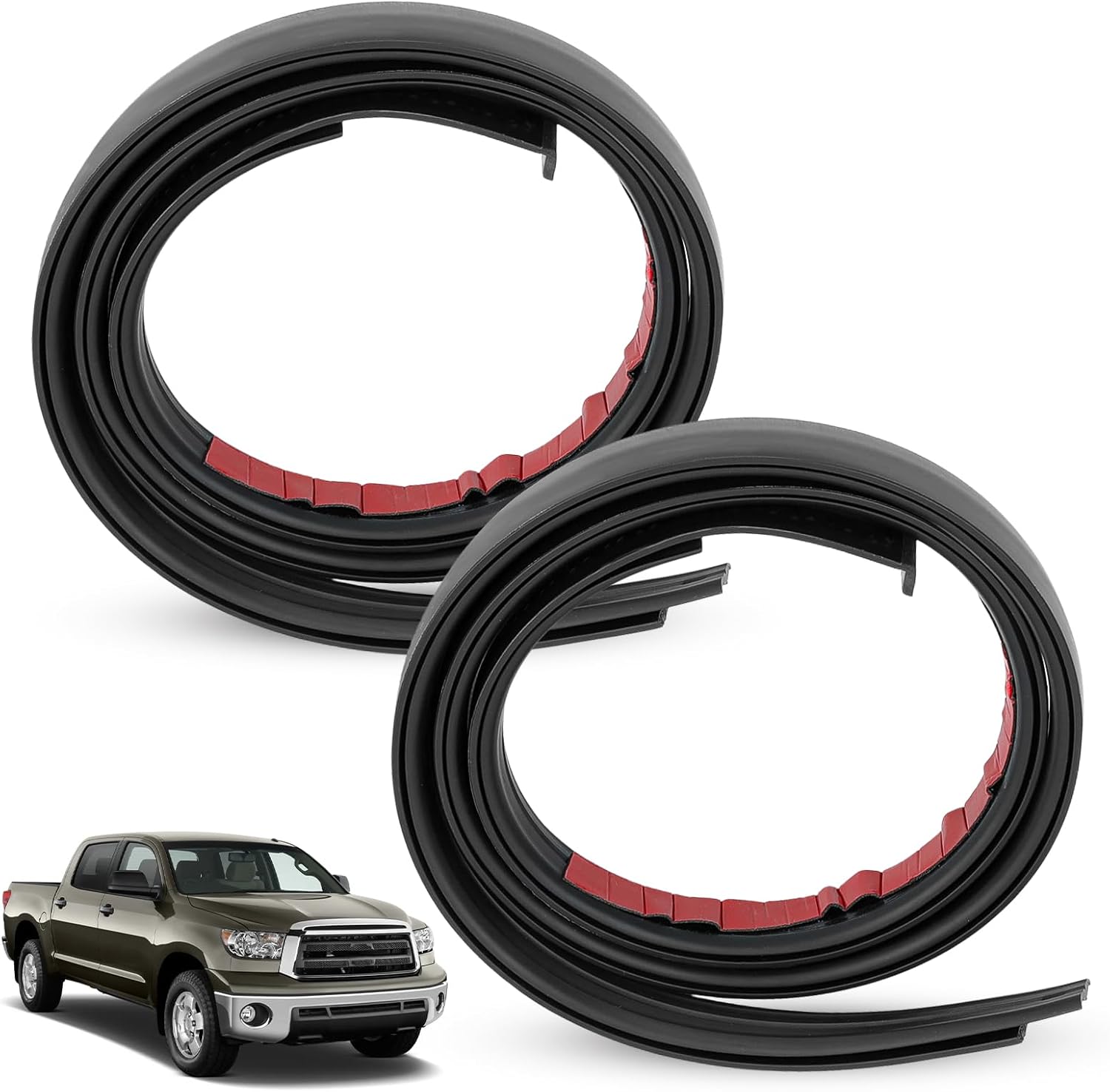 Roof Drip Molding Strip Weatherstrip Seals Compatible with Toyota Tundra Crewmax 2007-2021, Rubber Sealing Trim Replace 75552-0C060 75551-0C060, Left and Right, 2PC