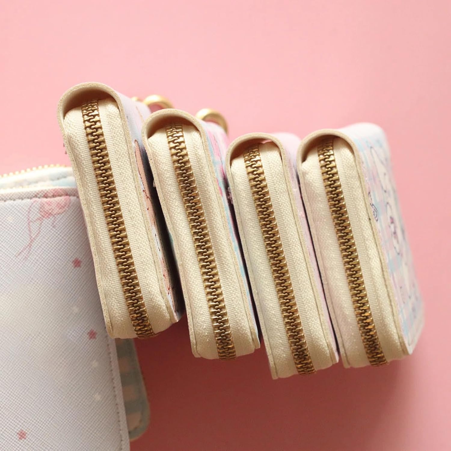 Small Wallet for Women and Girl, Short PU Leather Zipper Cute Coin Purse, 2Pce - Image 5