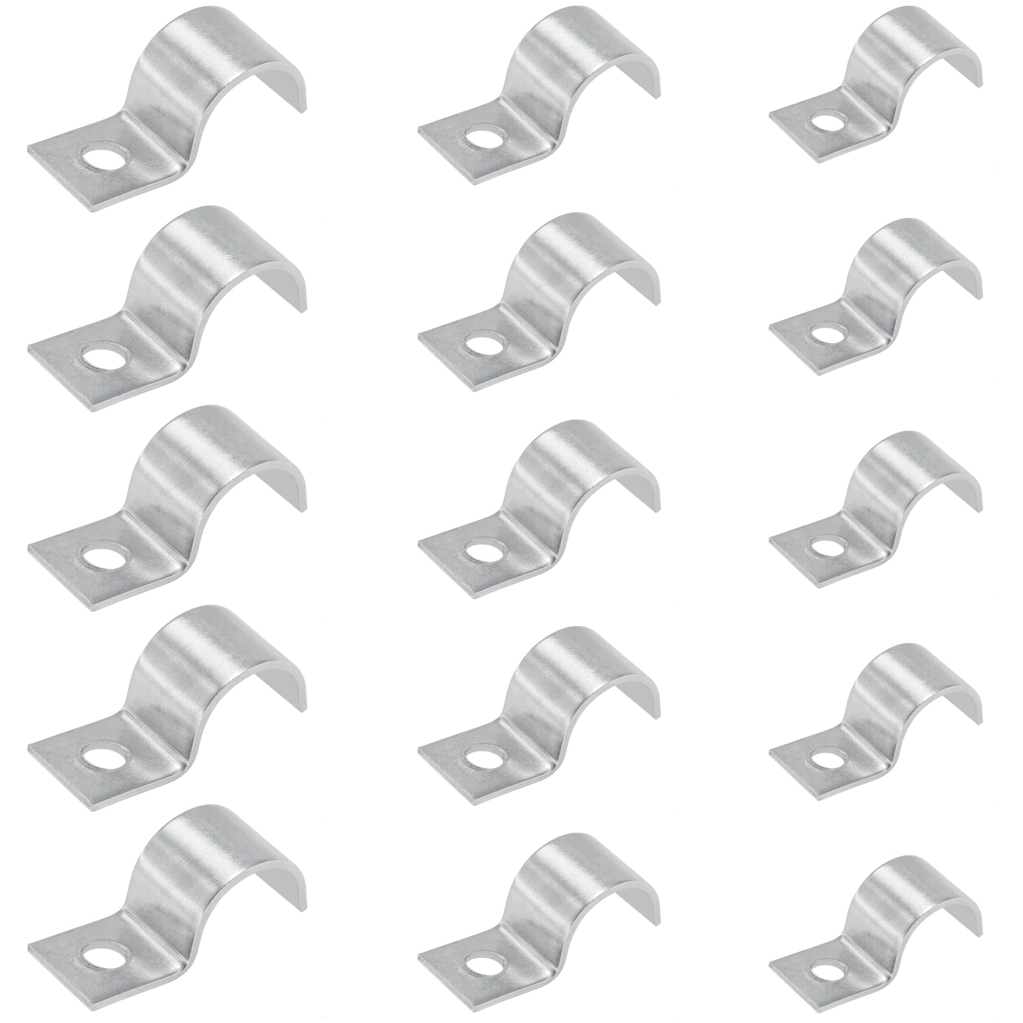 Ddhomin Silver 15 Pcs 304 Stainless Steel Single Hole Pipe Clamps,Conduit Or Pipe Mounting Bracket,Ø10 Mm Ø16 Mm Ø20 Mm Pipe Clips