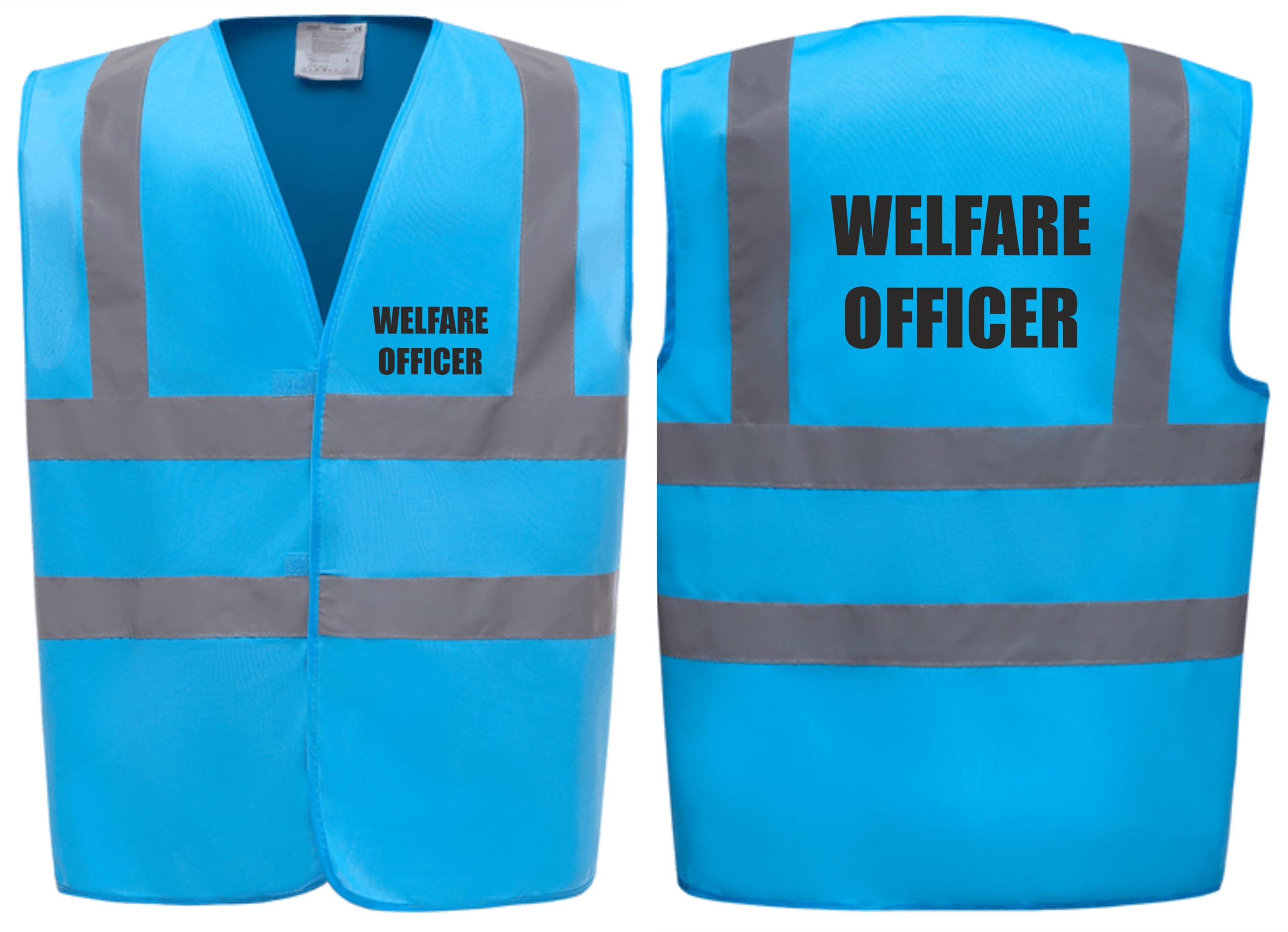 Brook Hi Vis Premium Safety Vest – Welfare Officer Printed Front & Back, High Visibility Waistcoat in 14 Vibrant Colours. (UK, Alpha, XXL, Regular, Regular, Standard, Sapphire)