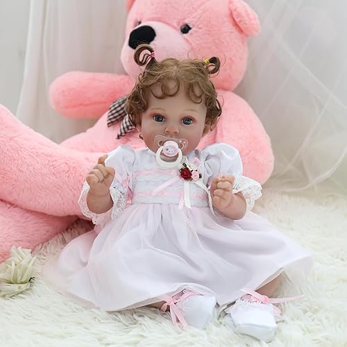 Miniatura 3 de Muñecas de bebé recién nacidas realistas de 20 pulgadas, hechas a mano, con cuerpo suave y pesado, juguete de regalo para niños a partir de 3 años