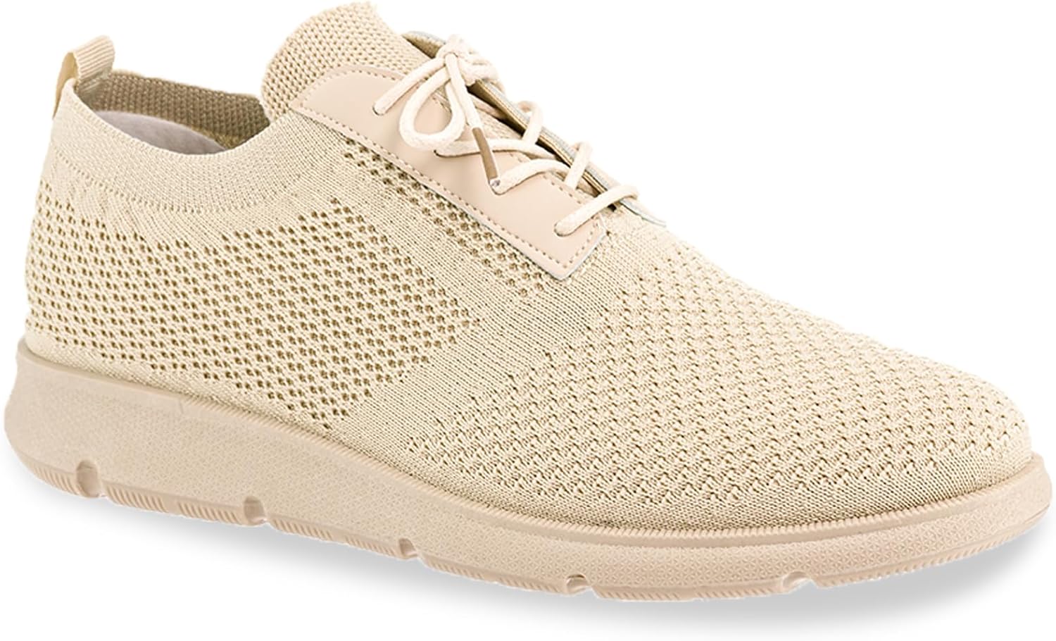 Women's Knit Oxford Shoes - Breathable Lace-Up Wingtip Loafers with Cushioned Insole, Lightweight Casual Walking Flats, Flexible Rubber Outsole, Medium