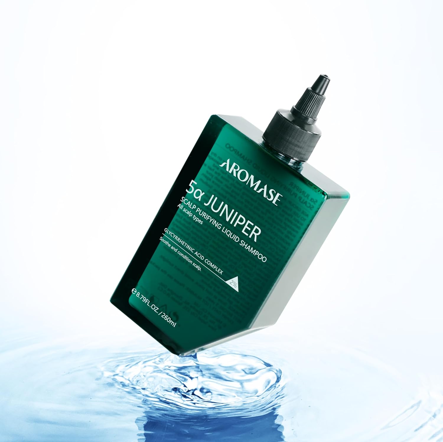 AROMASE 5α Juniper Scalp Purifying Liquid Shampoo, Award Winning Scalp Exfoliator Ideaal voor aandoeningen, psoriasis, dermatitis, droge en gevoelige huid, olie-haar, 260 ml