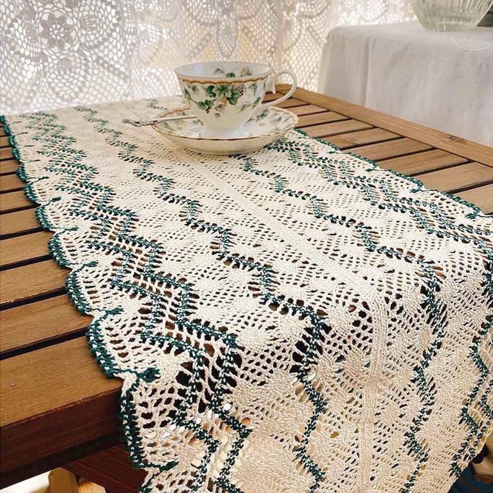 6.5 Yards Hollow Out Lace Trim Fabric 6.1 Inch Width Crochet Lace Ribbon Accessories for Sewing, DIY, Crafts, Clothing Applique, Handmade Table Runner, Placemat, Bridal Wedding Decor, Beige