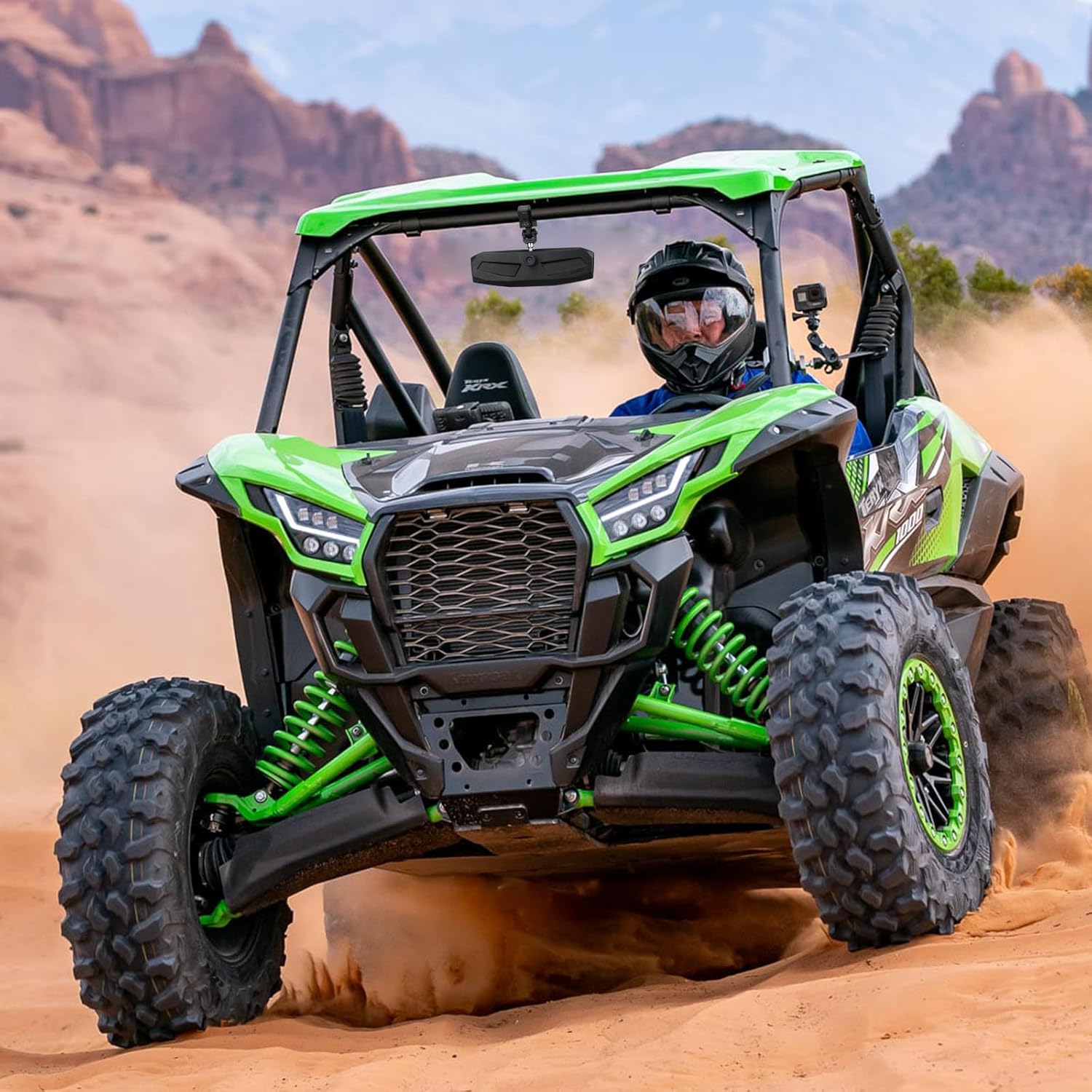 UTV Mirror for 1.5-2.0 Inch Roll Cage, Compatible with Polaris RZR、Can am Maverick、Honda Pioneer Talon SXS、Kawasaki Mule KRX、Yamaha Wolverine YXZ、Kubota RTV、JD Gator、CF Zforce、Segway