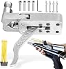 Stainless steel slingshot release device,bullet launch automatically, slingshot trigger, 8 screws and 1 rubber band leather packaging, suitable for DIY slingshot rifle trigger hunting slingshot