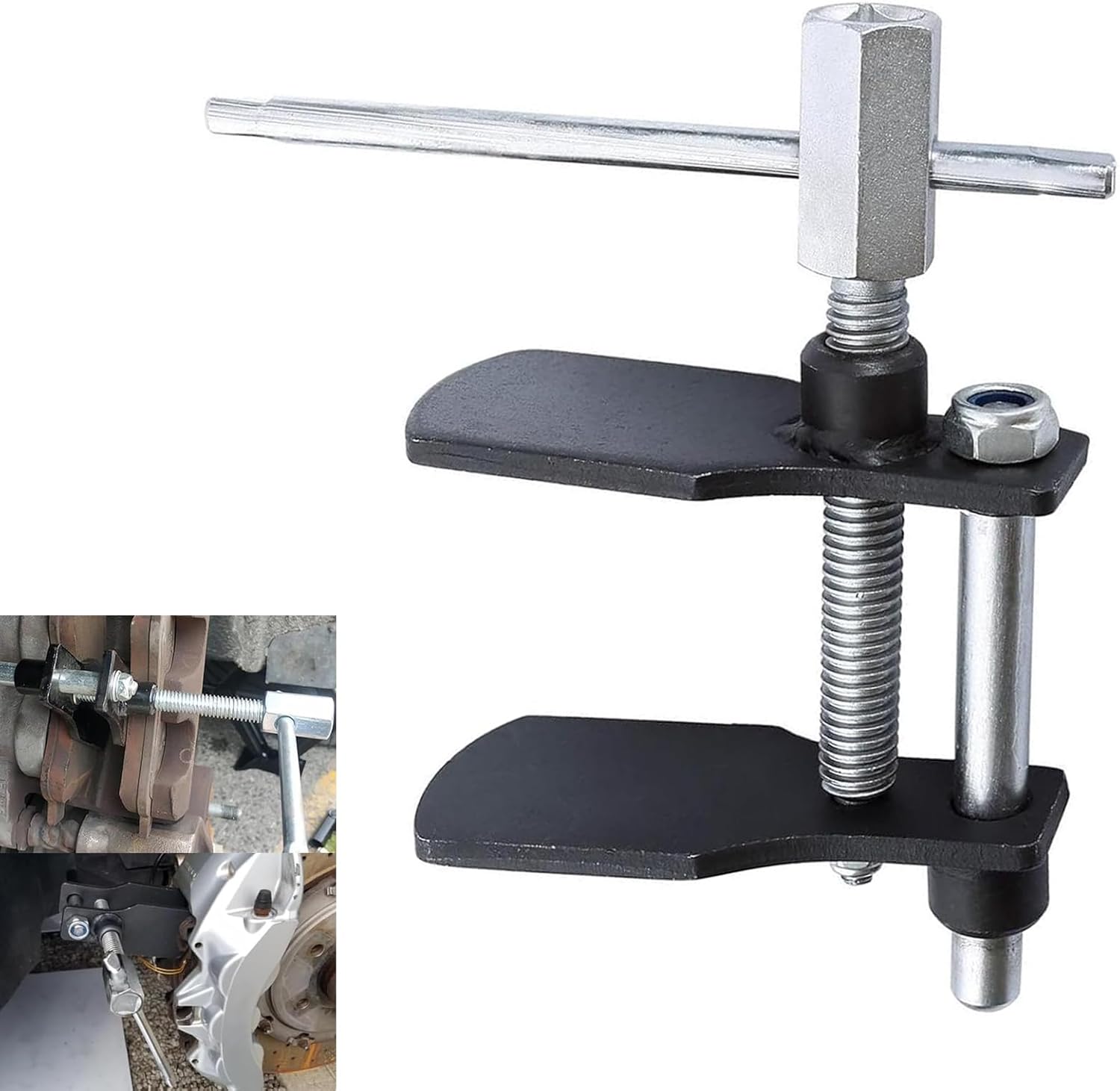 Automobile Disc Brake Pad Disassembly Tools, Caliper Piston Spreader Tool for Pad Replacement, Universal for Most Cars (Black)