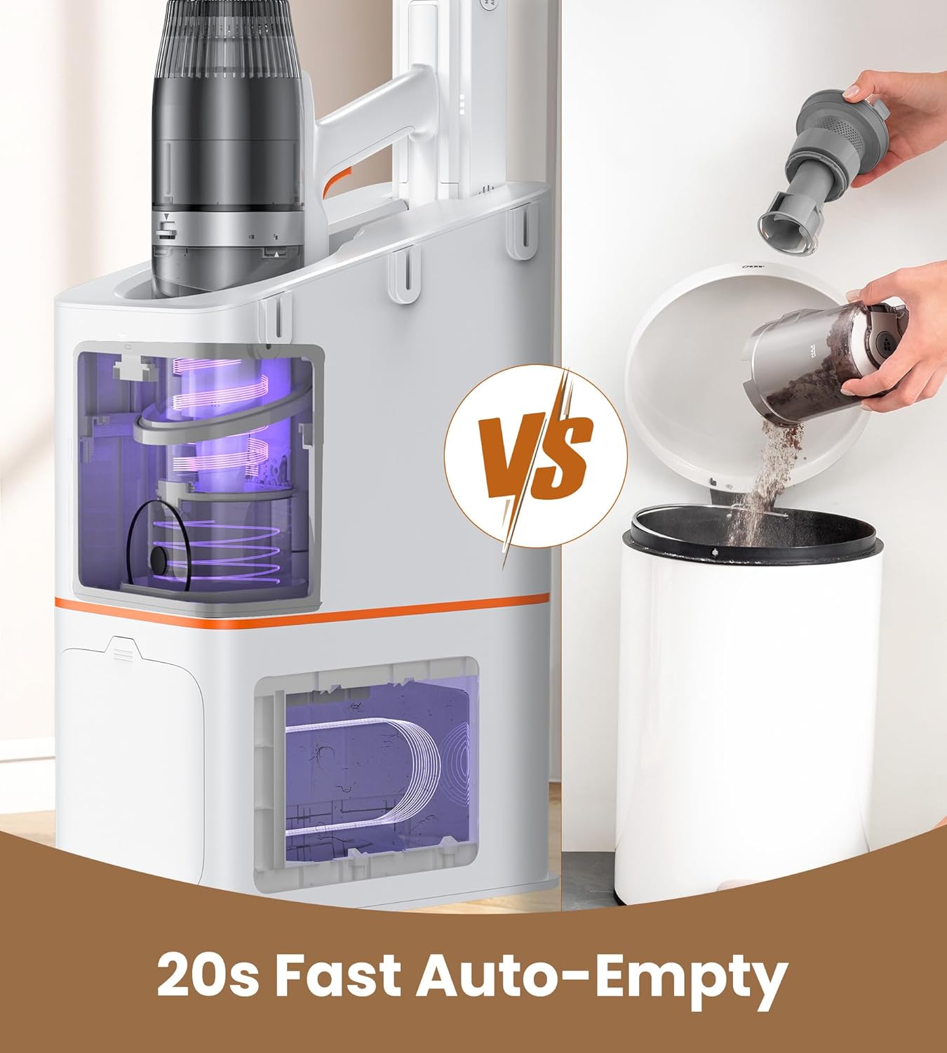 The JONR VC08 Pro Cordless Vacuum Cleaner with Auto-Empty Station.