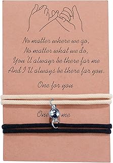 GBTBYS Magnetic Couples Bracelet Set Mutual Attraction Handmade Rope for 2 Braided Matching Bracelets Vows of Eternal Love Jewellery Gift for Women Men Girls Boys Back to School Gift, adjustable, bead