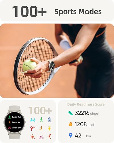 Miniatura 4 de Reloj inteligente Parsonver (responder/realizar llamadas), reloj inteligente para mujer y hombre, más de 100 modos deportivos/frecuencia Plata