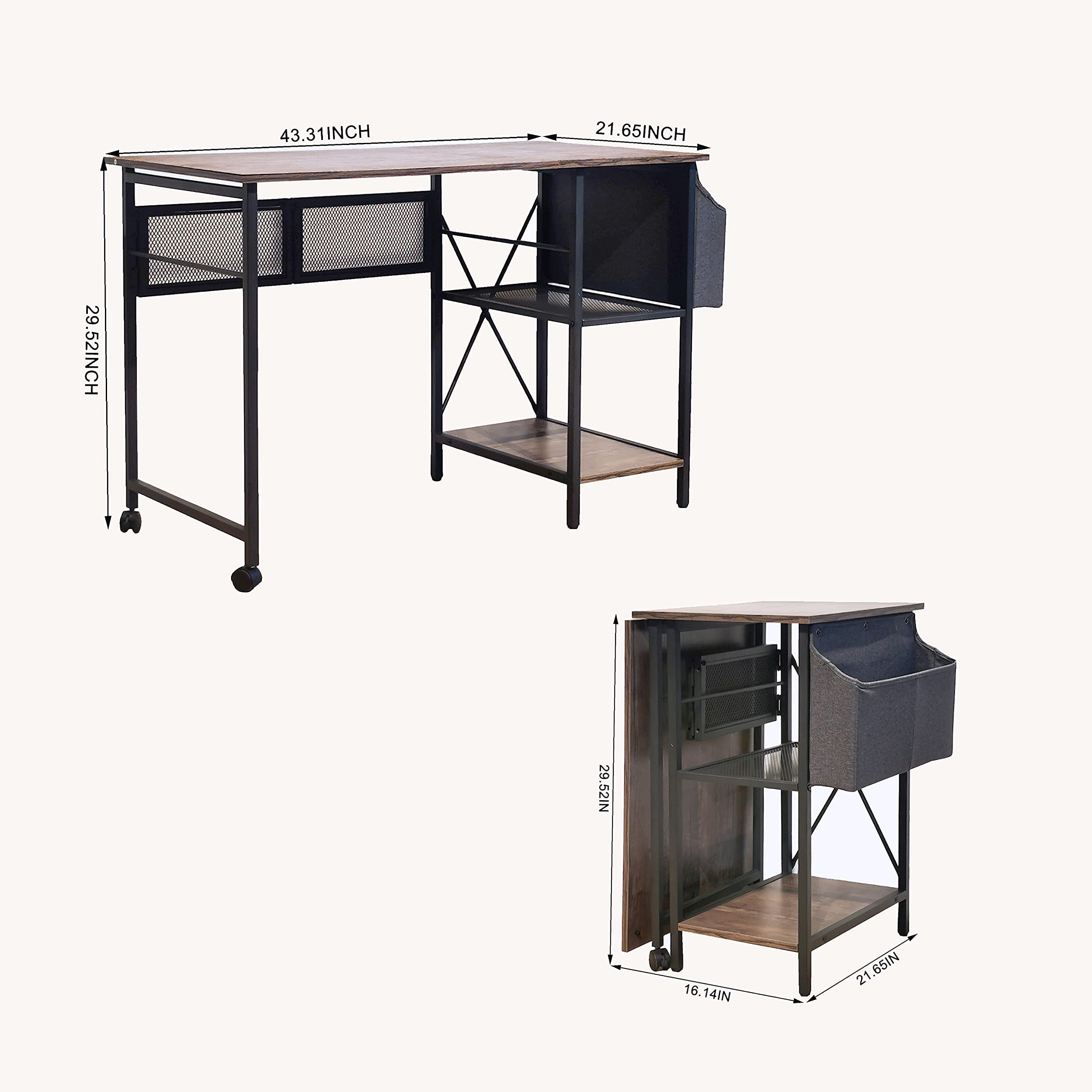 Buy Rainbow Sophia Desk, Computer Desk, Classic Foldable Home Office