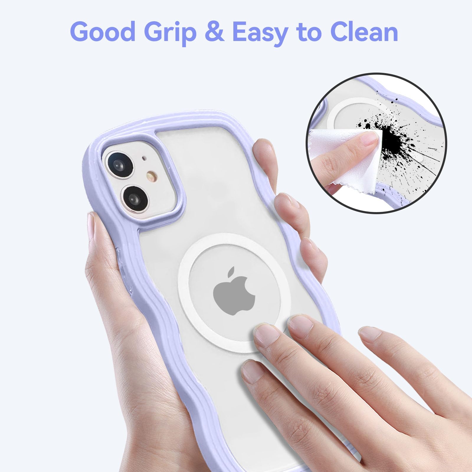 Custodia Per IPhone 12 Con Cornice Ondulata Riccia E Placcata - QLTYPRI - Trasparente, Protezione Fotocamera - 2
