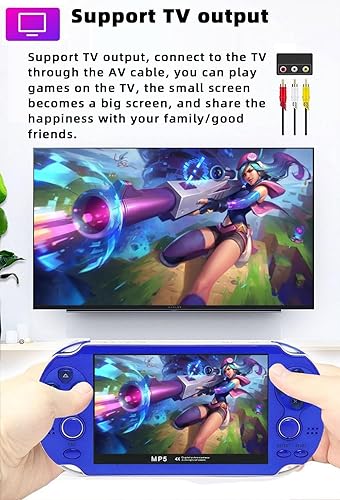 Miniatura 7 de CZT Consola de juegos portátil de 4.3 pulgadas, doble joystick de 8 GB integrados, 2200, consola de videojuegos retro, arcade, emulador múltiple,