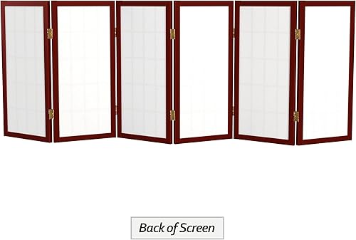 Miniatura 7 de Biombo portátil simple de 2 pies Biombo diseño Shoji clásico diseño japonés 4 anchuras 6 colores Madera Rosewood