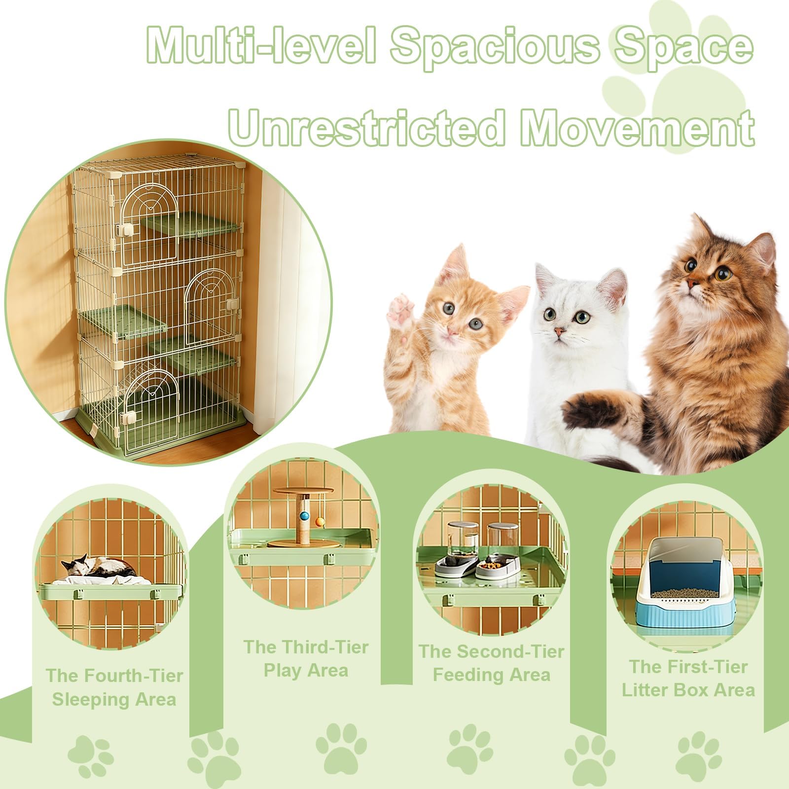Cat Cage & Playpen - Escape-Proof for Cats & Small Pets -5