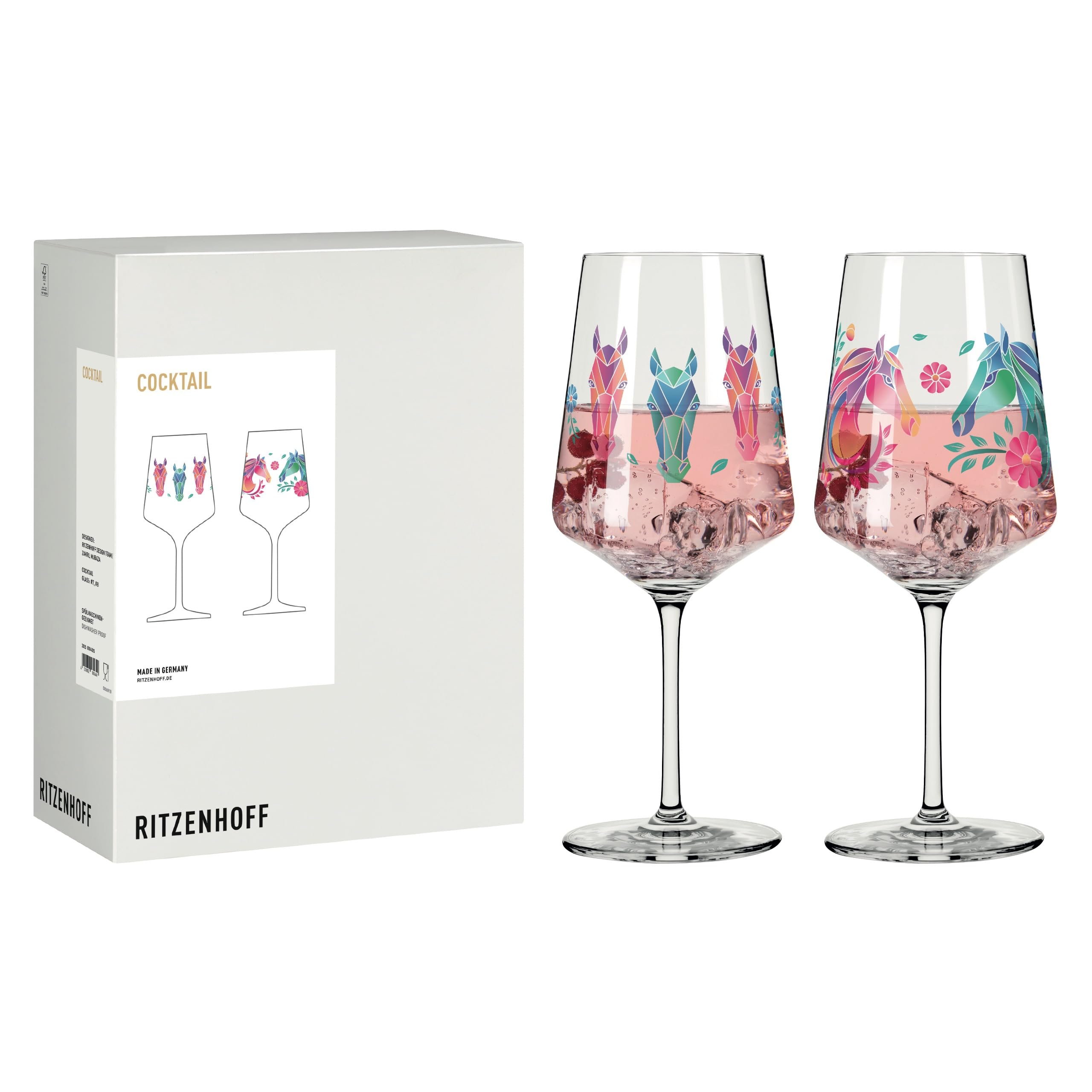 Verres à cocktail Ritzenhoff 500 ml multicolores pour mixologie et bar à la maison
