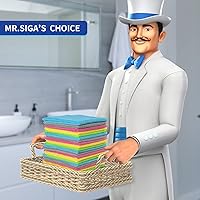 Vista 2 de MR.SIGA Paño de limpieza de microfibra, toallas de limpieza multiusos, paquete de 50, tamaño 11.8 x 11.8 pulgadas