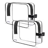 VYRL 2 Pack Clear Makeup Bag (7.8 x 5.9 x 2.3 inches) - Quart Size 3-1-1 TSA Approved Toiletry Bag with Zipper - Water-Resistant Durable PVC Clear Toiletry Pouches for Carry-on Airport