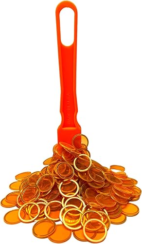 Miniatura 9 de MR CHIPS Varita magnética de bingo hecha en Estados Unidos y chips de plástico amarillo de  pulgadas con anillos de metal, 200 piezas mejoradas