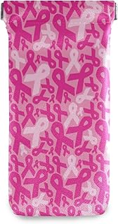 HJJKLLP Breast Cancer Ribbons Sunglasses Pouch Eyeglass Case Bag - PU Leather Glasses Case Squeeze Top Sunglasses Case for Women Girls