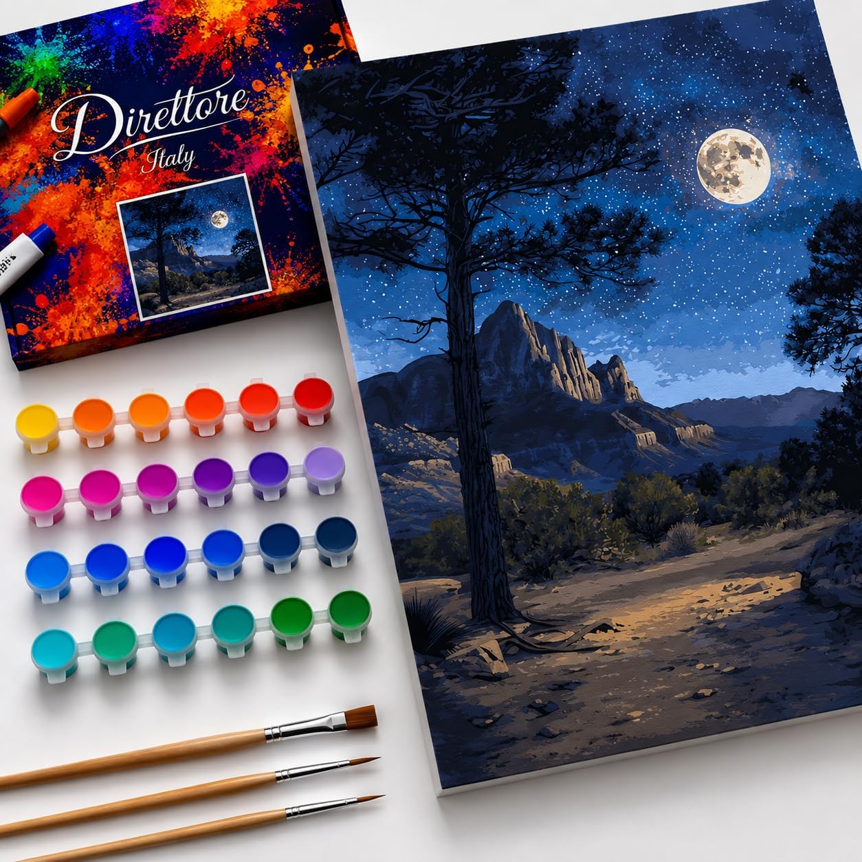 Direttore Italy Paint by Numbers Kit for Adults, 16x20 Inch Canvas DIY Acrylic Painting Set with Brushes and Paints, Easy Art Craft for Beginners, Home Wall Décor VAR 15