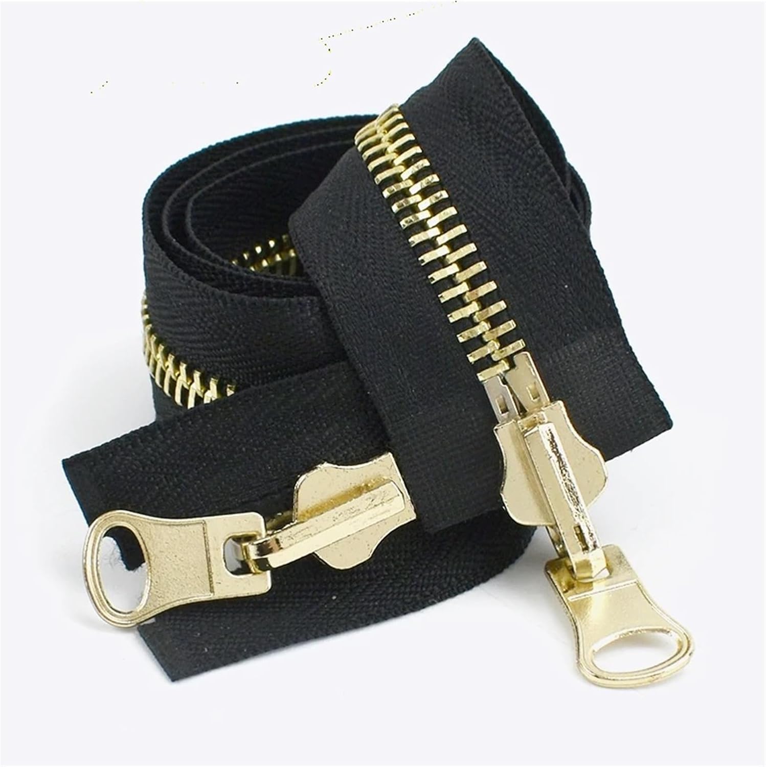 2pcs 5# 8# 70-100cm Open-End Rotary Metal Zipper Slider Double Sided Reversible Zippers Jacket Sewing Zip Repair Accessories(BlackSilver,80cm,No8)