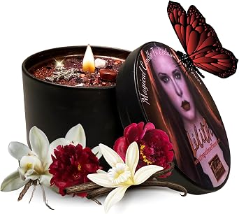 Lilith Spell Candle-Inner Strength, Independence & Empowerment | Soy Candles Non Toxic | Witchcraft Pagan Witch Herbal Intention Dark Moon Goddess Lilit Temptress Spell Ritual Altar 8oz