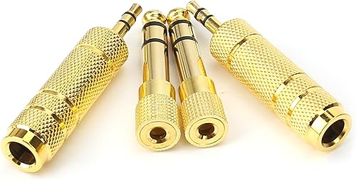 Miniatura 5 de SiYear Conector TRS de 0.138 in 18 pulgadas a conector de 0.250 in 14 pulgadas y conector hembra de 0.138 in a 6.35 macho chapado en oro,