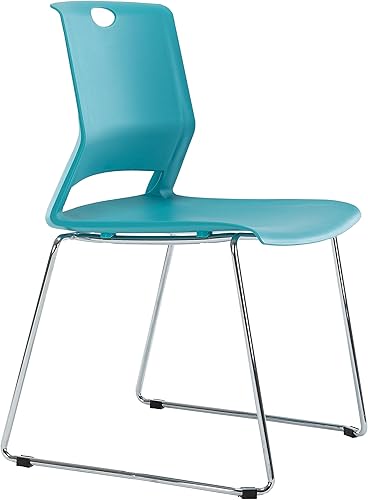 Miniatura 4 de Sidanli Juego de 4 sillas apilables azules