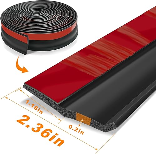 Miniatura 2 de Sellos universales para umbral de puerta de garaje, repuesto de goma inferior, resistente a la intemperie, para puerta de garaje con clavos (32.8
