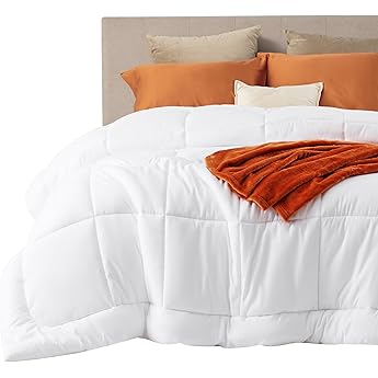 Bedsure Premium Down Comforter King Size, Luxurious High-Loft White Down Duvet Insert for All Seasons, Storage Bag & 8 Corner Tabs, Machine Washable, 54 Oz Fluffy Medium Warmth (106x90 Inches)