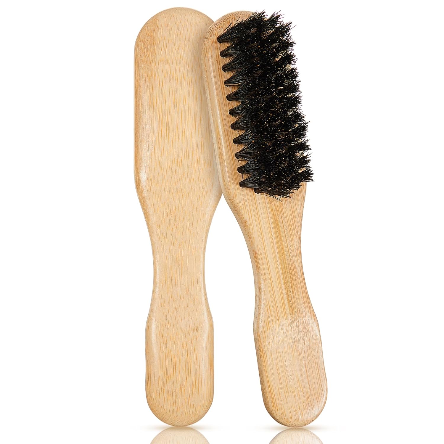Weysat 48 Pack Boar Bristle Hair Brushes - Natural Wooden Handle Brushes for Thick Hair, Beard, Frizz Control, Pet Grooming, Smoothing Flyaways - Dual Use for Women, Men, Cat & Dog