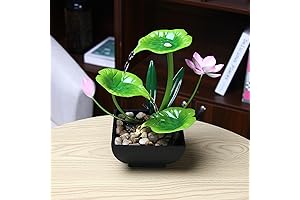 3-Tier Zen Lotus Indoor Water Table Fountain with Natural River Rocks