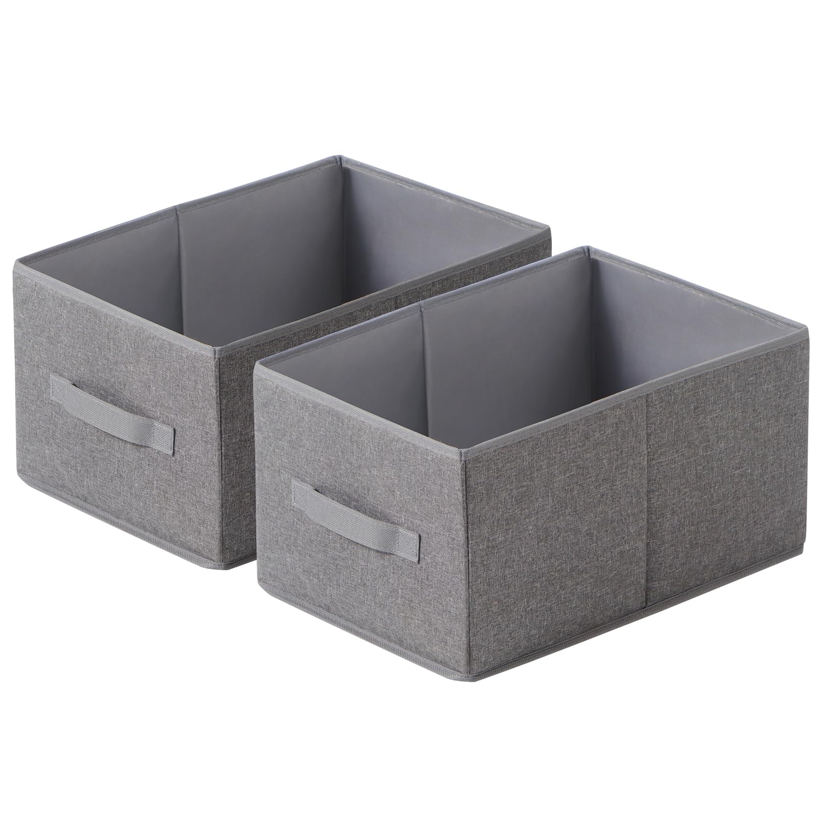 LAJIAKE 2 Pack Wardrobe Storage Boxes, Foldable Clothes Organiser Grey