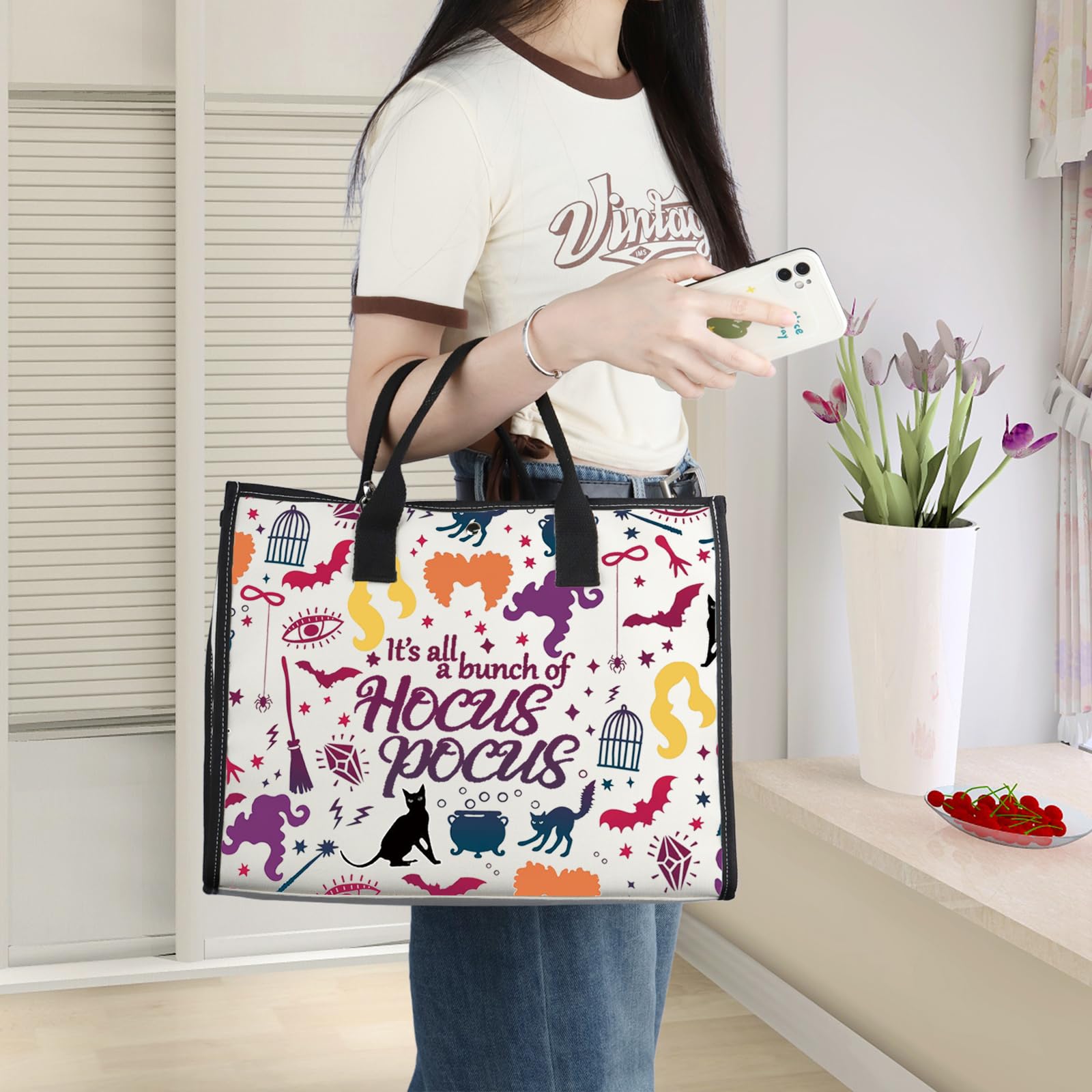 WZMPA Sanderson Sister Cosmetic Bag Winifred & Sarah & Mary Witch Fans Gifts It's All A Bunch Of Zipper Bag Sanderson Sister Merch - Image 3