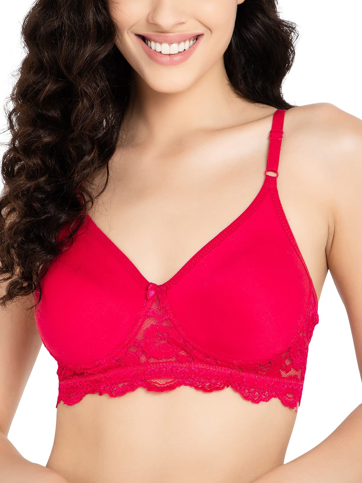 Clovia Women's Cotton Non-Wired Bra, pink, 34C