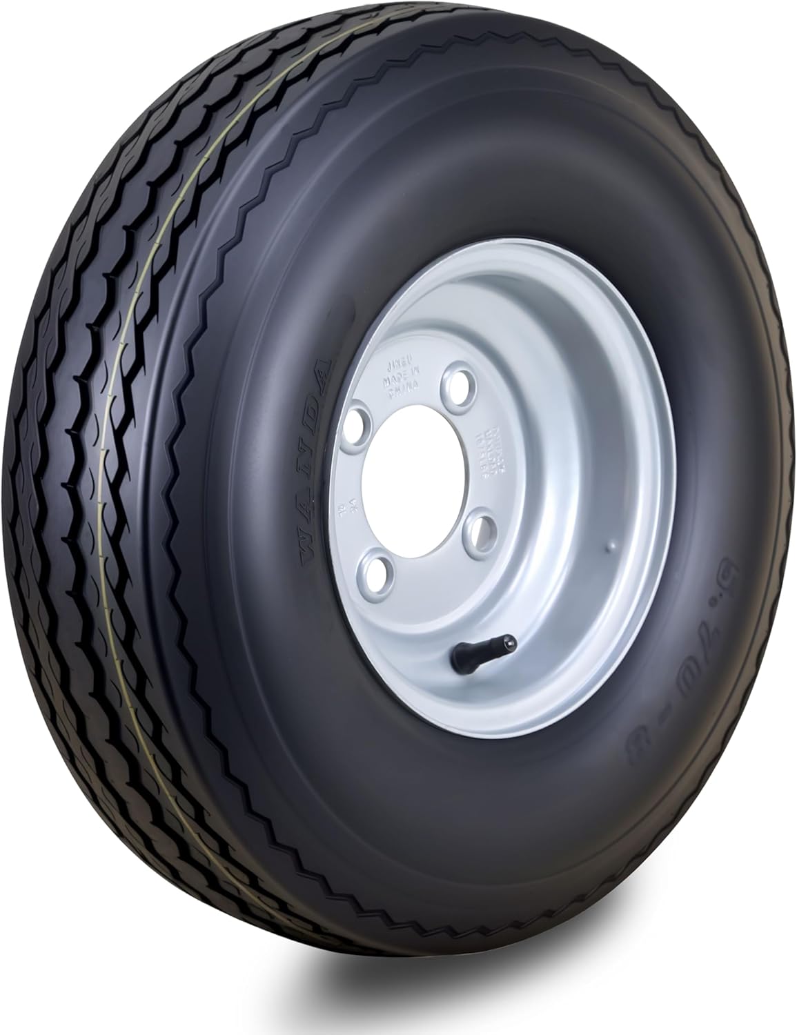 WANDA Trailer Tire Wheel Assembly 18.5x8.5-8 8-Ply D 83L with 4 Lugs on 4" PCD Silver Rim