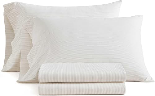 Miniatura 2 de Martha Stewart - Juego de sábanas tamaño King, sábanas frescas y elegantes con un tacto ligero y naturalmente suave de algodón percal - Juego de