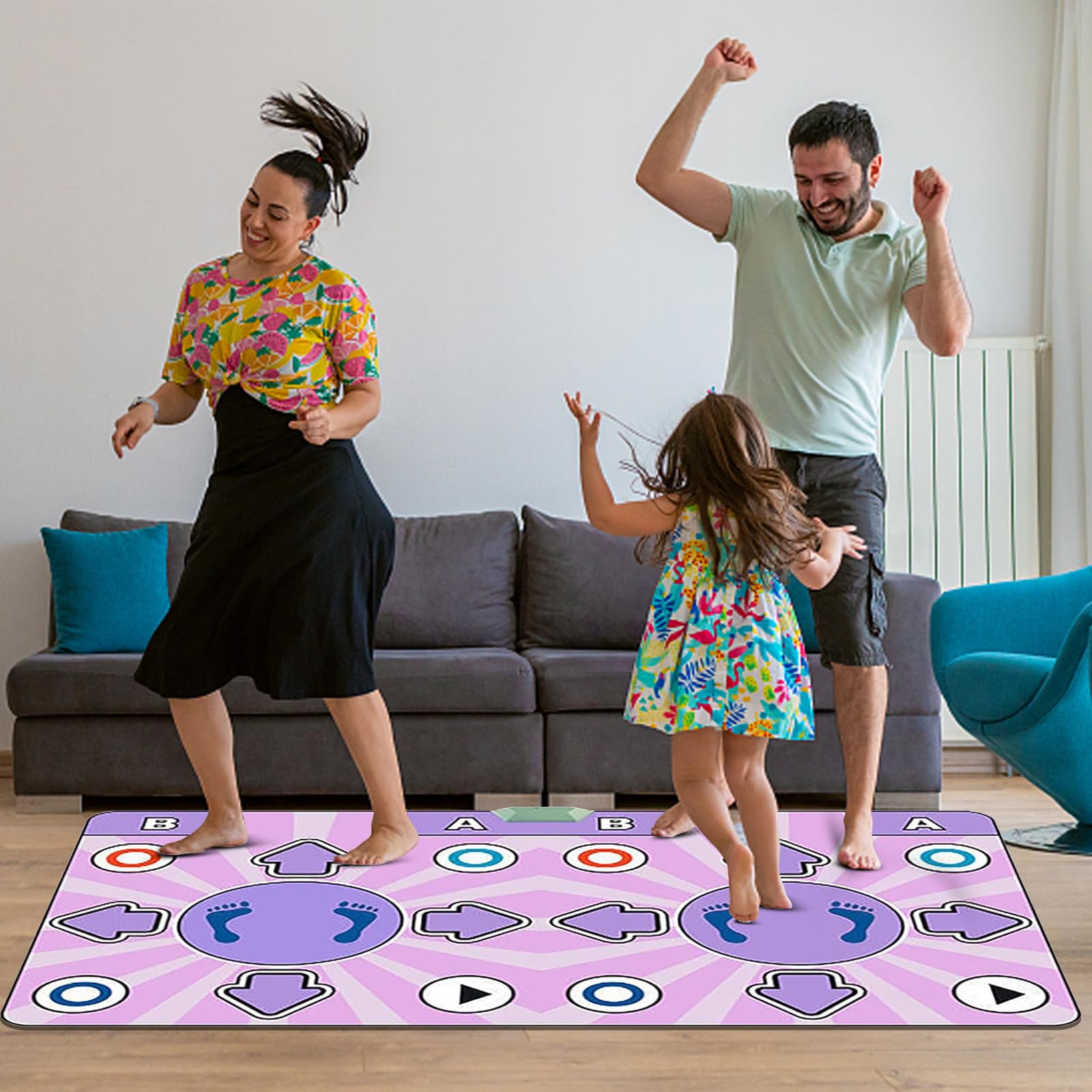 Tapis de Danse électronique pour Fille avec 2 Commandes de Jeu, Machine de Loisirs Arcade, Arcade, Play Hit, Tapis Musical 100 chansons et 65 Jeux (Violet Clair)