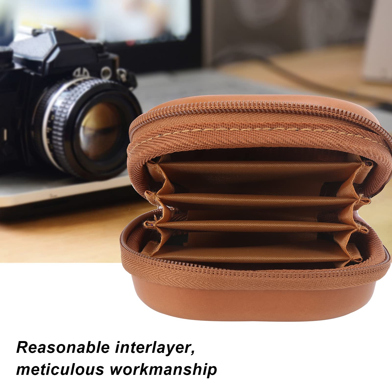 Tissting éTui de Rangement Filtre d'Objectif,PU Étui étanche Pochette pour Filtre D'objectif étui de Transport pour 5filtres Jusqu'à 82mm Étui de Filtre pour Objectif