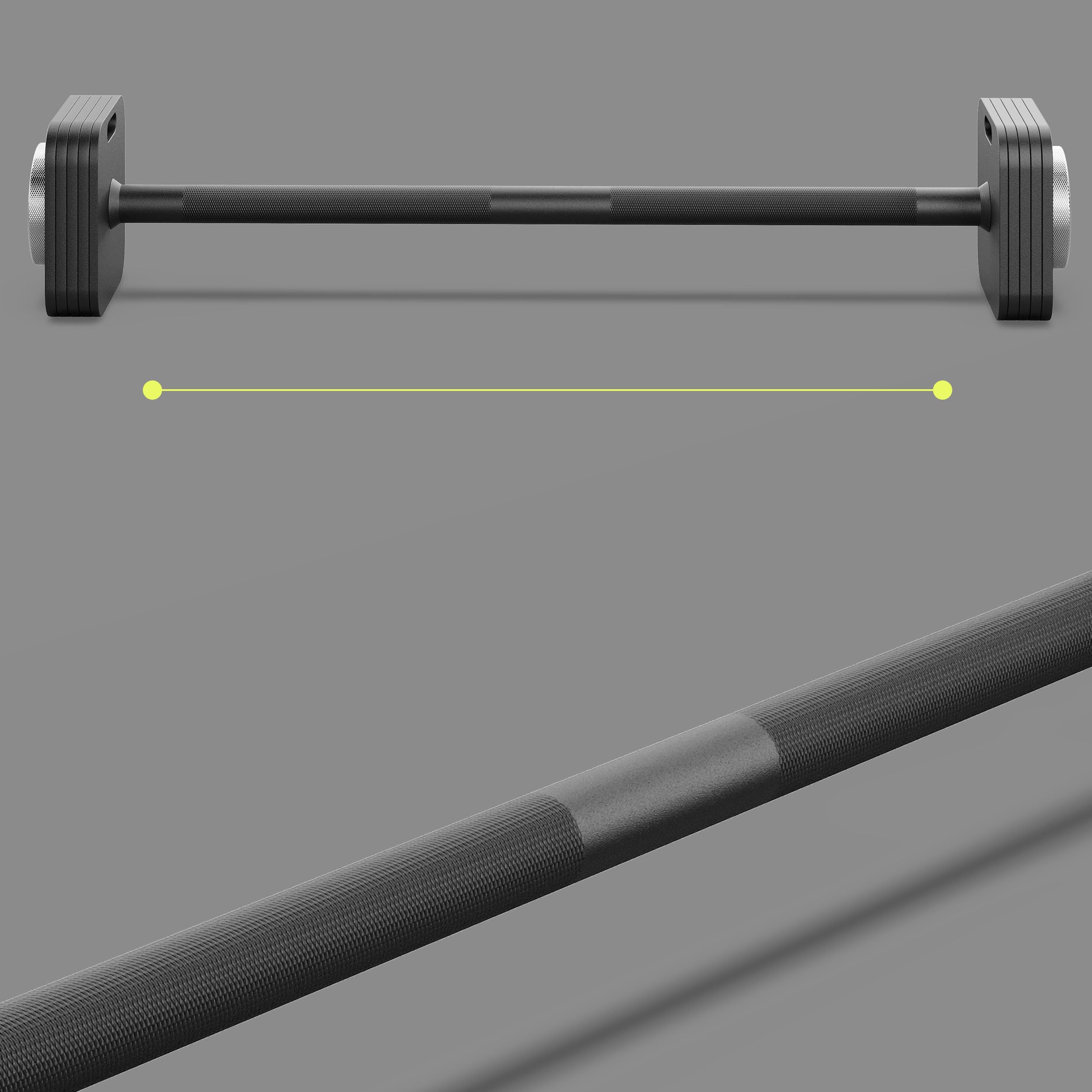 ZIPRO Die Hantelstange SQUARE 26,5 kg Komfortabler geriffelter Grip Krafttraining zu Hause