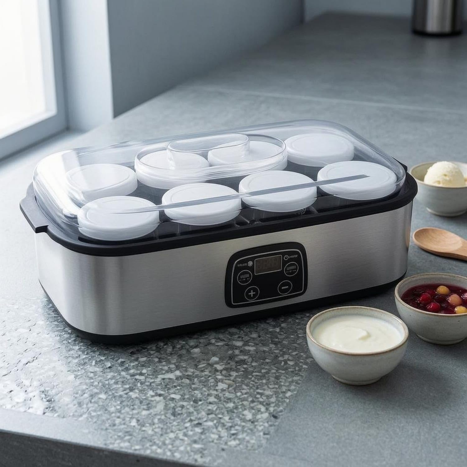 220V Digital Yogurt Maker Compact Glass Cup Yogurt Make | 220V Digital Yogurt Maker Compact Glass Cup Eu-image-24