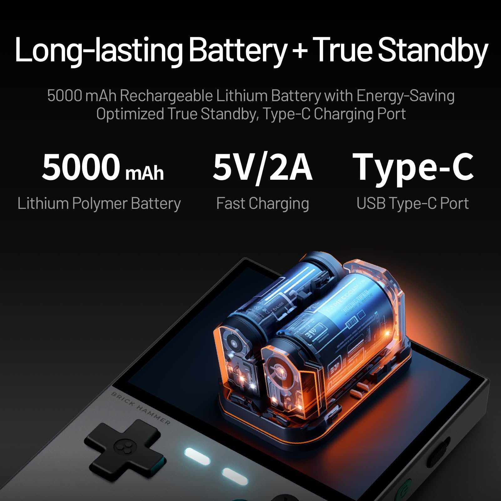 Console di gioco portatile retrò Brick Pro con scheda TF da 64 GB, display IPS completamente laminato da 10 cm, dispositivo di gioco Linux Open‑Source, joystick a doppio effetto Hall, batteria da 5000