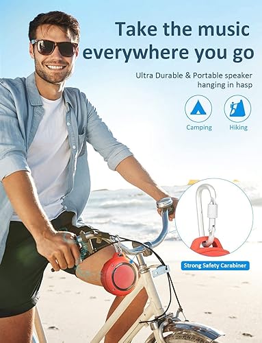 Miniatura 3 de Kunodi - Bocina Bluetooth resistente al agua, para exteriores, minibocina de viaje inalámbrica y portátil para ducha con subwoofer, graves